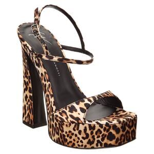 GIUSEPPE ZANOTTI Destino 100 Satin Platform Sandal Brown Size 36/5 (US 6.5) NEW